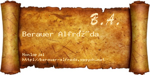 Berauer Alfréda névjegykártya